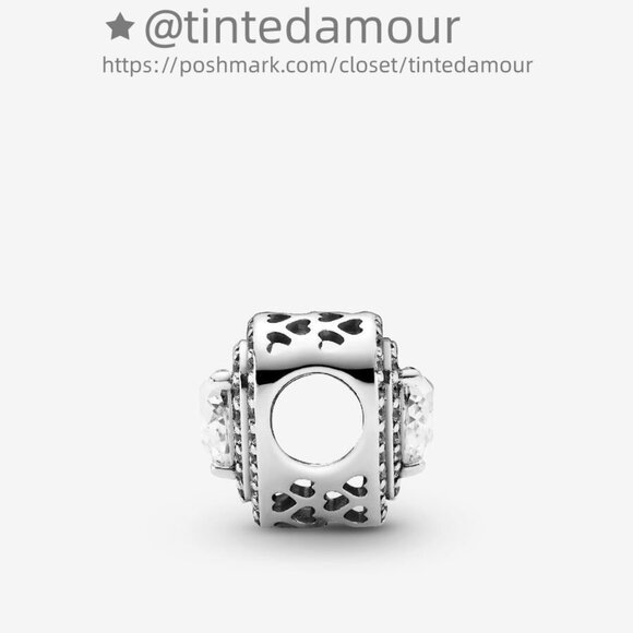 Pandora Sparkling Leveled Hearts Charm|Pendant - Picture 2 of 2